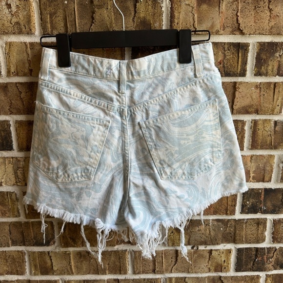 Zara Blue Jean Shorts Distressed High-Waisted - Picture 3 of 7